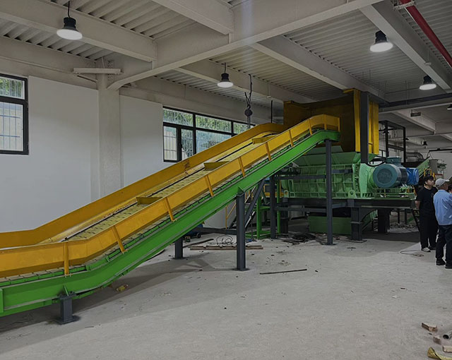 Garbage shredding production line