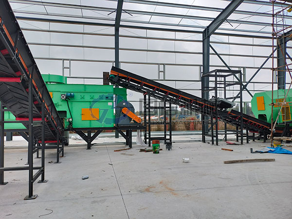 Syrian construction mixed household waste sorting customer site